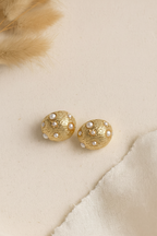 Orbs 24K Gold Plated Pearl Hoop Earrings - Elegant Gold Hoops for Women, 304 Stainless Steel, Classic Statement Earrings