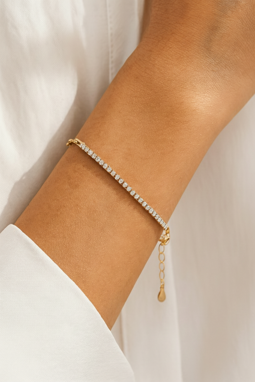 Duo Luxe 925 Sterling Silver Bracelet – Elegant Gold Plated Sterling Silver Bracelet for Women