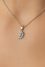 Lustra Luna 925 Sterling Silver Necklace – Gold & Silver Pendant with 18K Gold Plating, Elegant Sterling Silver Jewelry