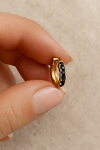 Ornara 18K Gold Plated Zircon Hoop Earrings - Dainty Zircon Hoops for Women, Elegant Gold Plated Copper Earrings