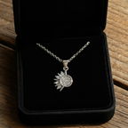 Lustra Sol 925 Sterling Silver Necklace – Gold & Silver Pendant with 18K Gold Plating, Elegant Sterling Silver Jewelry