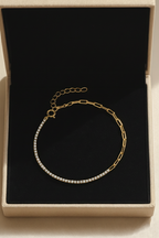 Duo Luxe 925 Sterling Silver Bracelet – Elegant Gold Plated Sterling Silver Bracelet for Women
