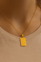 Zodiac Celestia Slabs 18K Gold Plated Pendant – Durable Titanium Steel Astrological Necklace